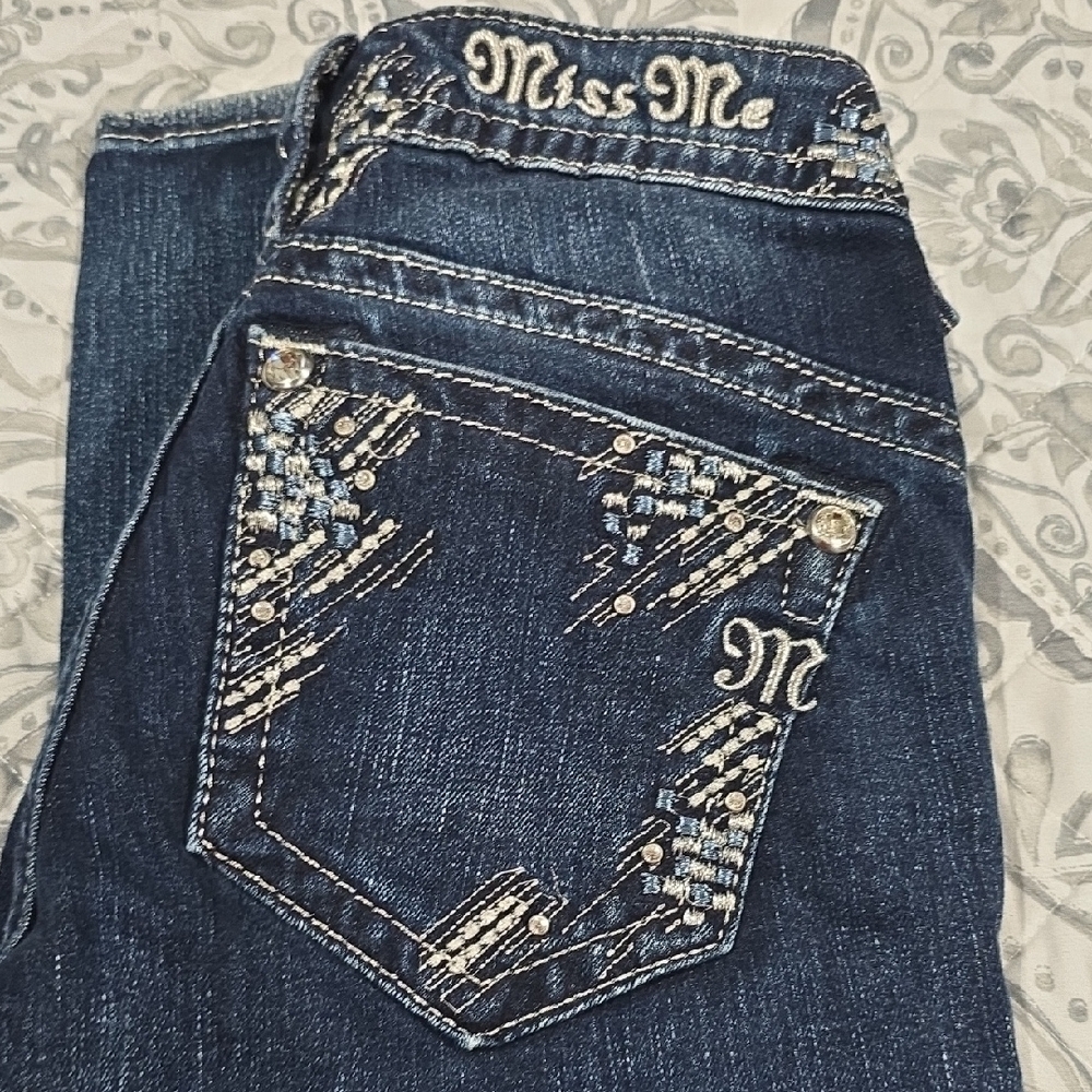 Miss Me Dark Blue Embellished Jeans